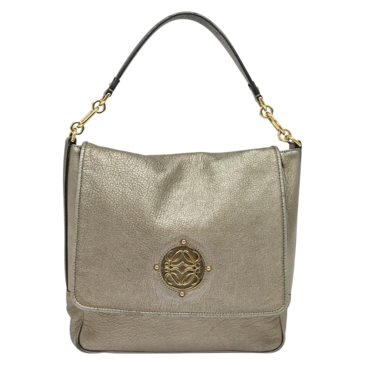 Loewe Anagram Leather Gold Leather Tote Bag Bag (Pre-Owned)