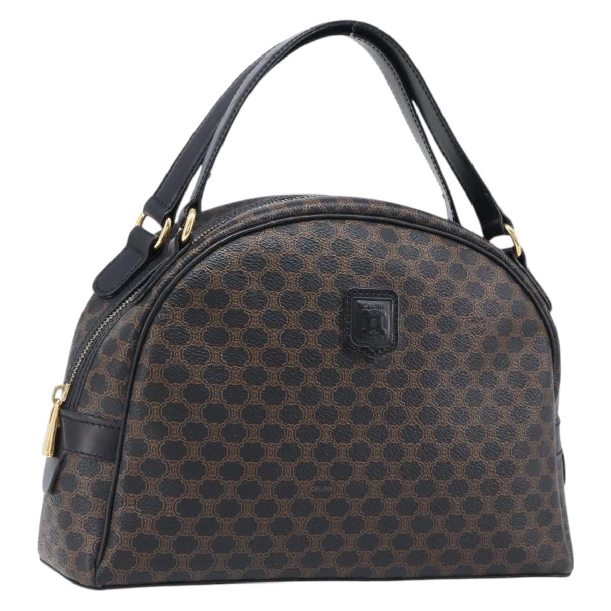 Celine Top Handle Leather Black Pvc Handbag (Pre-Owned)