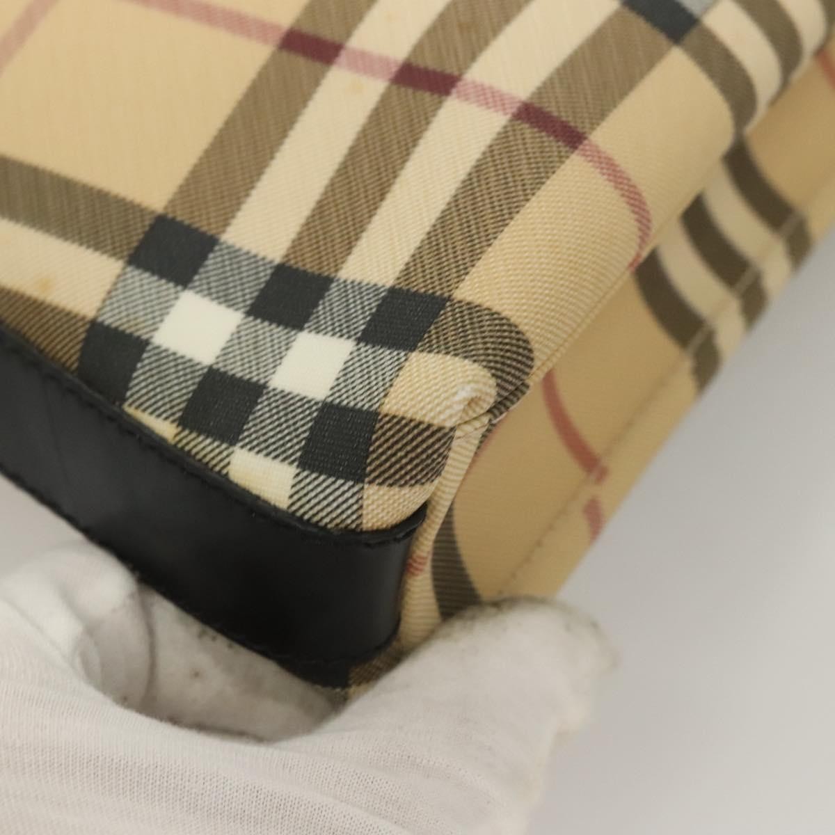 Burberry Shoulder Nova Check Canvas Beige Pvc Bag (Pre-Owned)