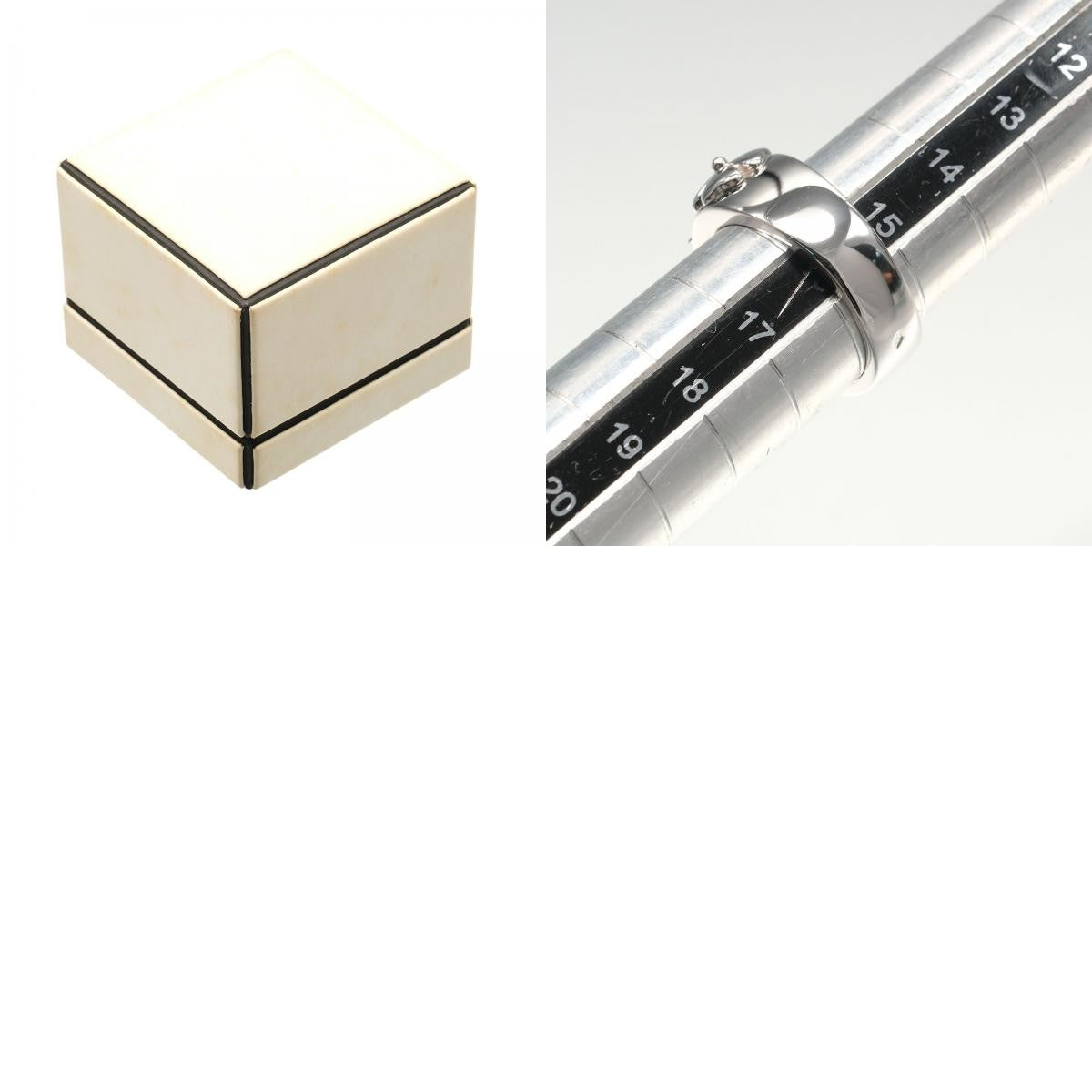 Chanel 3 Symbols 18K White Gold With Diamond Silver White_Gold Ring Jewelry (Pre-Owned)
