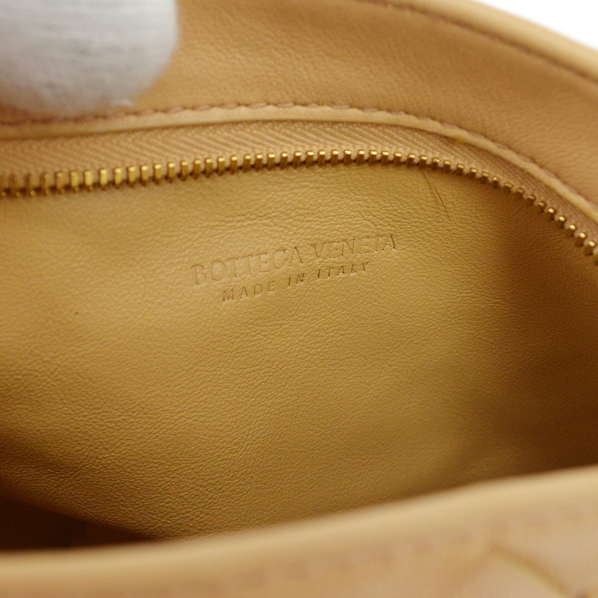 Bottega Veneta Bv Twist Intrecciato Nappa Beige Leather Handbag (Pre-Owned)