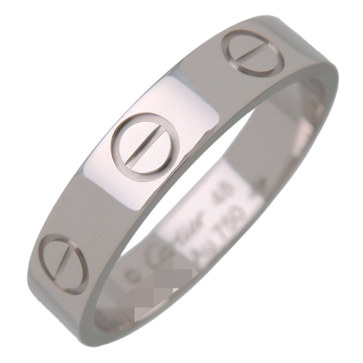Cartier Love Band 18K White Gold Silver White_Gold Ring Jewelry (Pre-Owned)
