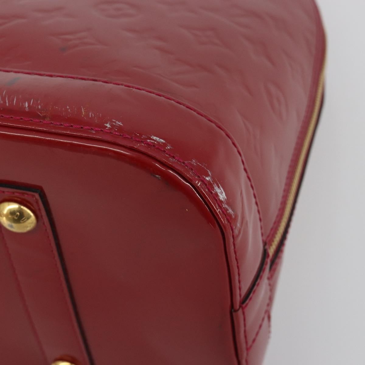Louis Vuitton Alma Monogram Vernis Red Patent_Leather Handbag (Pre-Owned)
