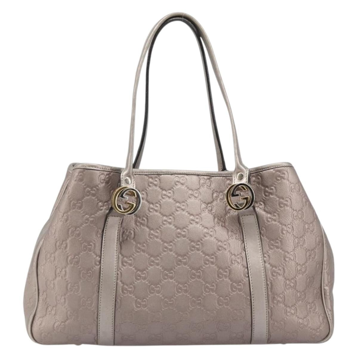 Gucci Twins Tote Guccissima Leather Pink Canvas Tote Bag Bag (Pre-Owned)