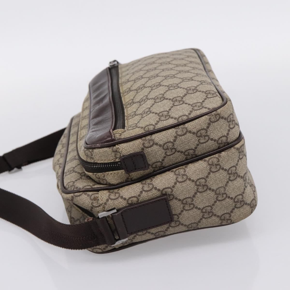 Gucci Front Zip Pocket Messenger Gg Coated Canvas Beige Canvas Shoulder Bag Bag (Pre-Owned)