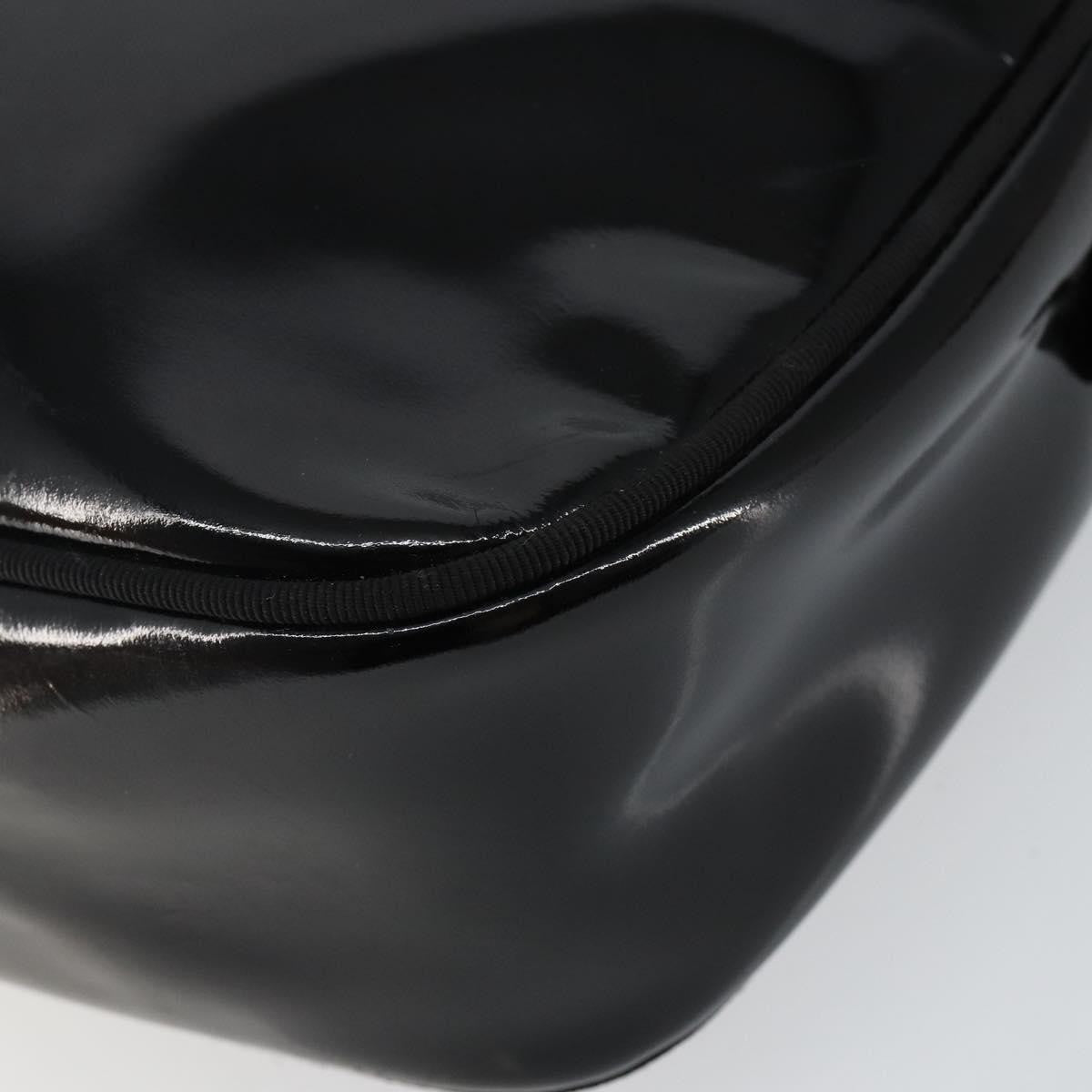 Salvatore Ferragamo Vala Patent Leather Black Patent_Leather Bag (Pre-Owned)