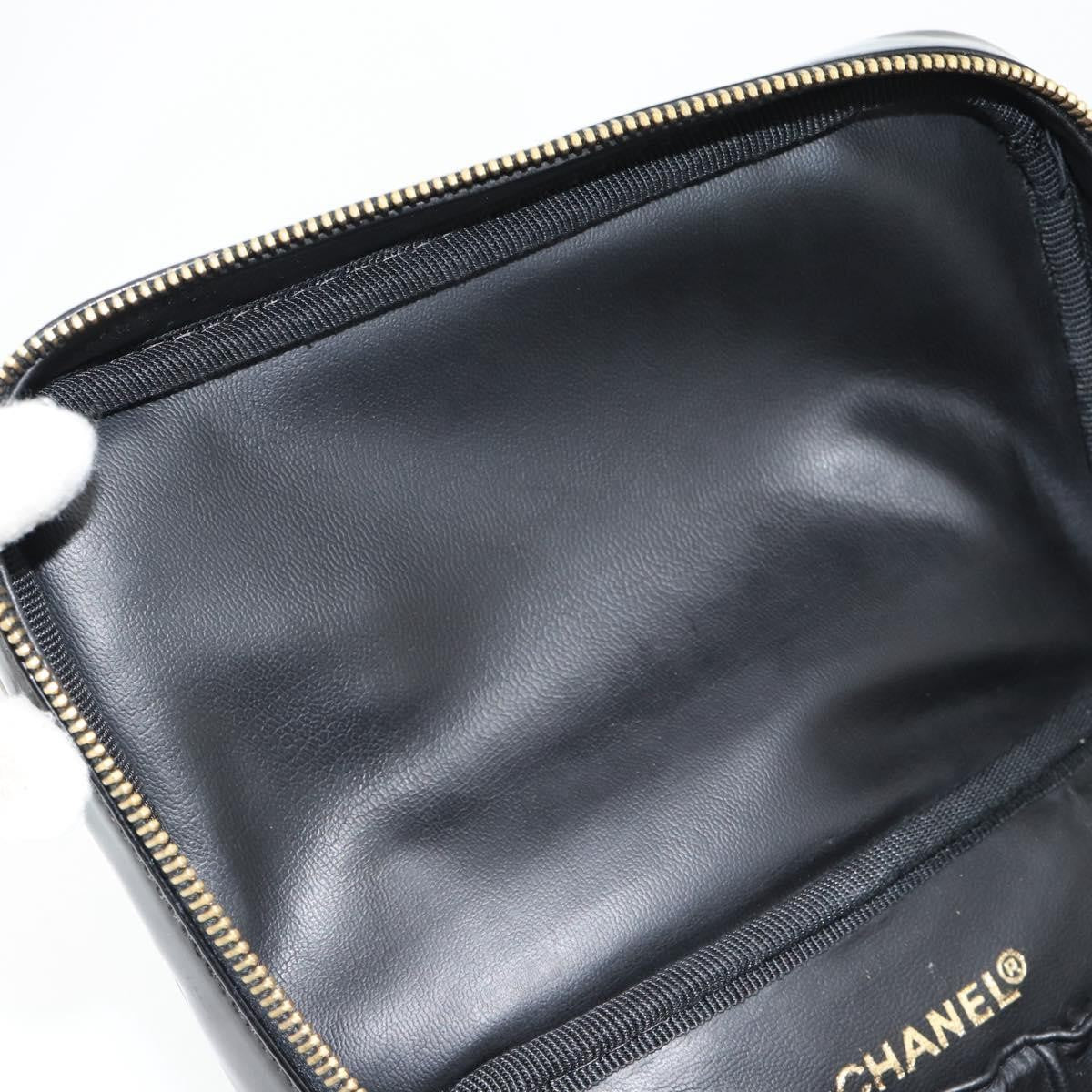 Chanel Vintage Timeless Cosmetic Case Patent Black Patent_Leather Handbag (Pre-Owned)
