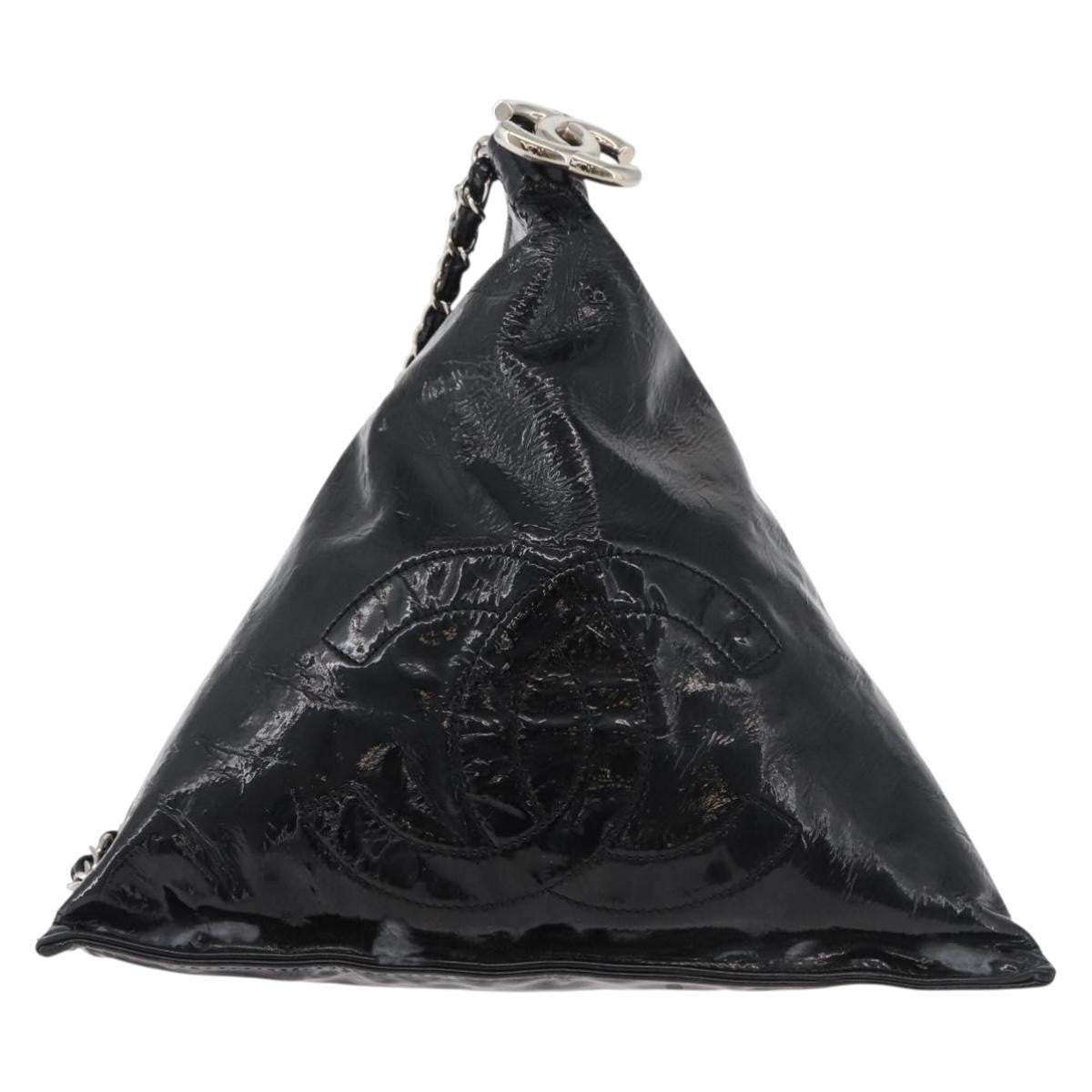 Chanel Bon Bon Pyramid Wristlet Patent Black Patent_Leather Shoulder Bag Bag (Pre-Owned)