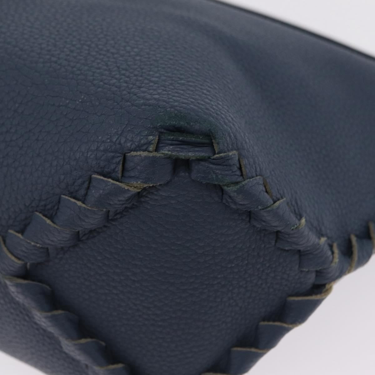 Bottega Veneta Zip Hobo Cervo With Intrecciato Detail Blue Leather Shoulder Bag Bag (Pre-Owned)