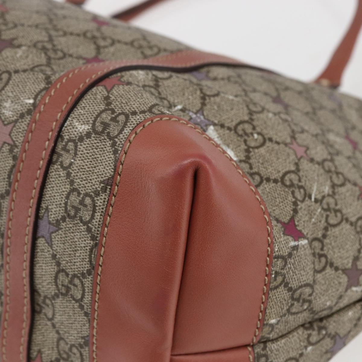 Gucci Joy Plus Tote Gg Coated Canvas With Leather Beige Canvas Tote Bag Bag (Pre-Owned)