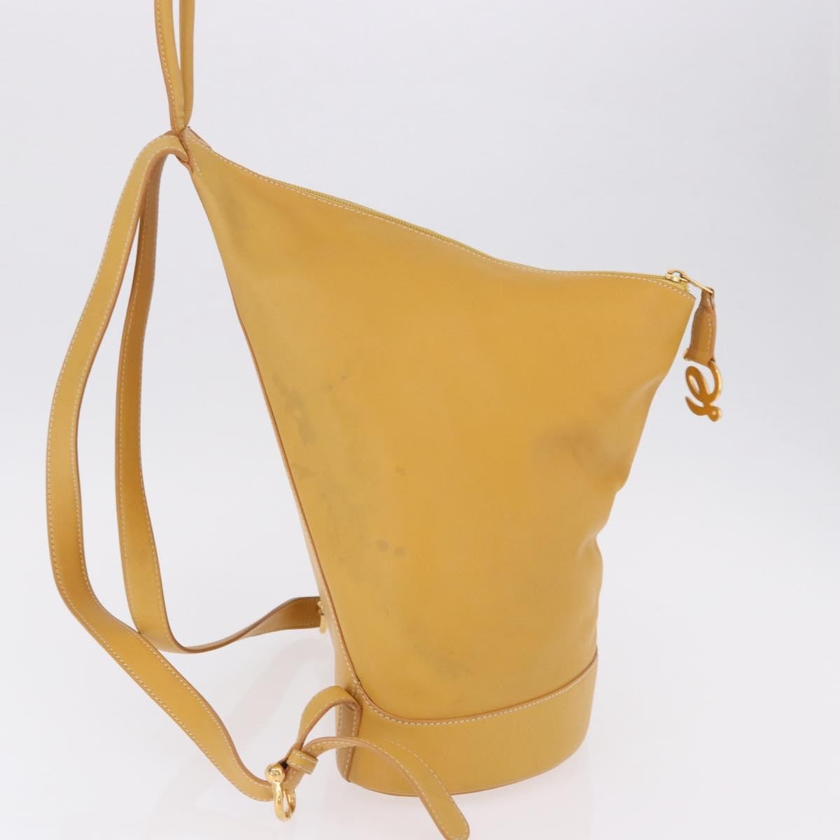 Loewe Anton Leather Yellow Leather Backpack Bag (Pre-Owned)