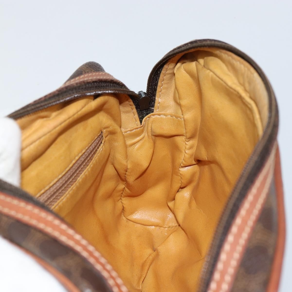 Celine Vintage Macadam Canvas And Leather Brown Canvas Shoulder Bag Bag (Pre-Owned)