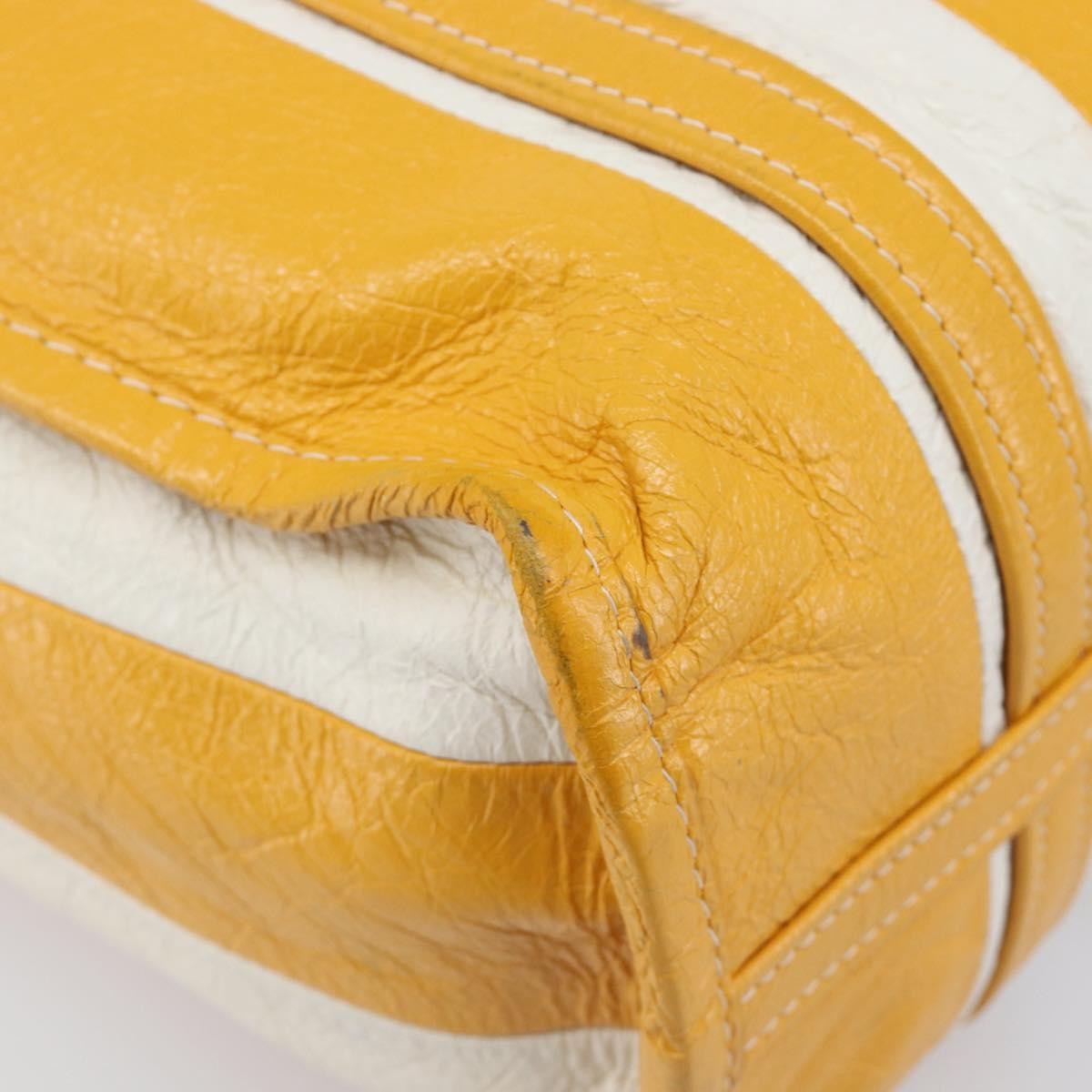 Balenciaga Bazar Leather Yellow Leather Tote Bag Bag (Pre-Owned)