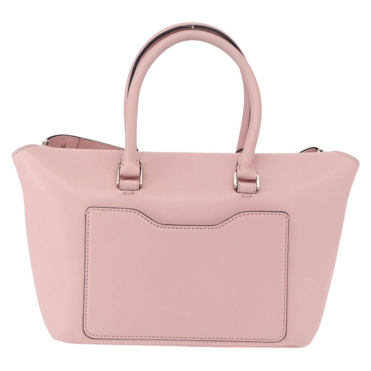 Valentino Garavani Demilune Flap Satchel Leather Pink Leather Handbag (Pre-Owned)