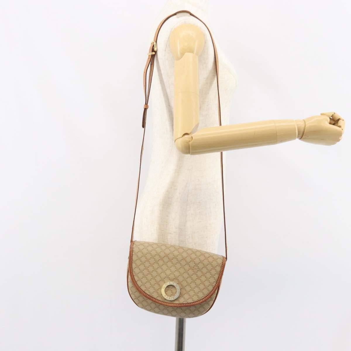 Celine Macadam Shoulder Pvc Leather Beige Pvc Shoulder Bag Bag (Pre-Owned)