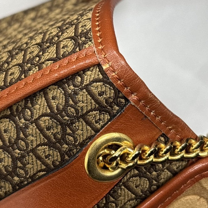 Christian Dior Trotter Shoulder Bag Leather Beige Suede Shoulder Bag Bag (Pre-Owned)