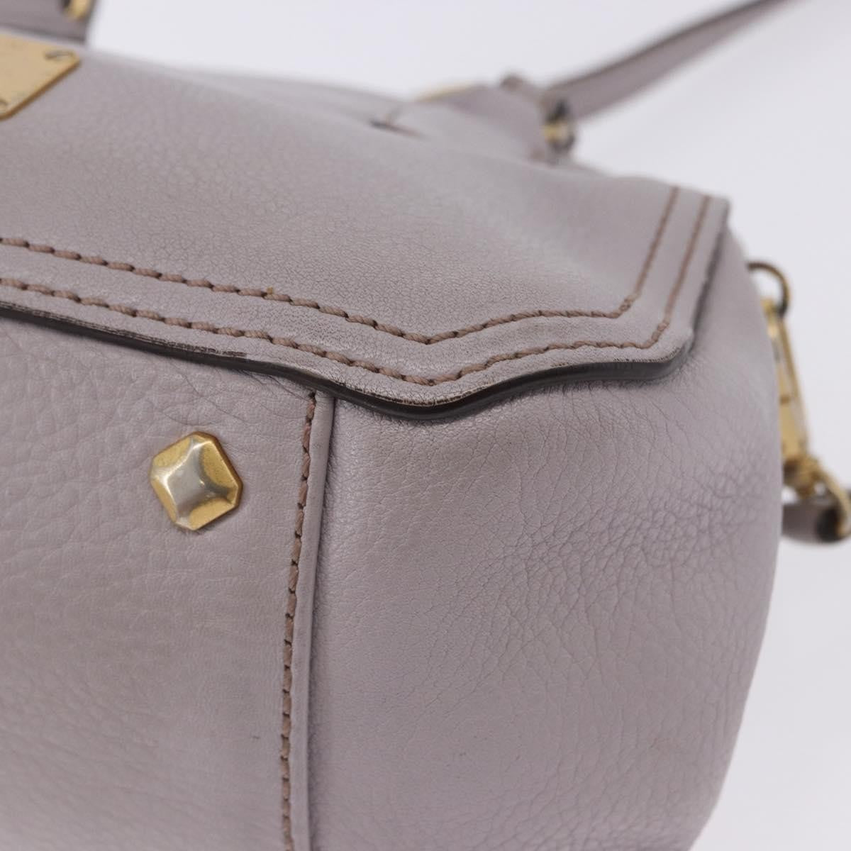 MCM Vintage Leather Gray Leather Handbag (Pre-Owned)
