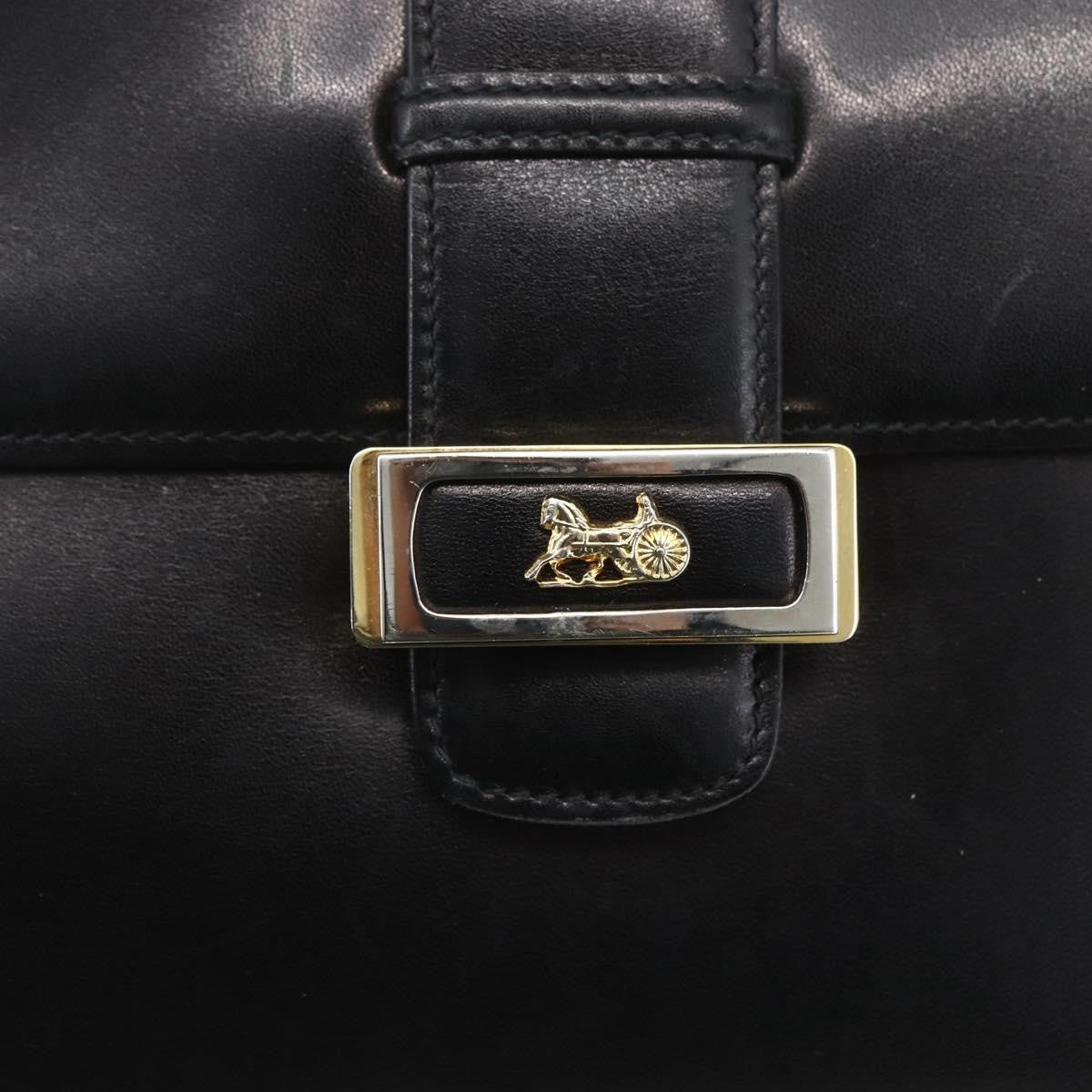Celine Horse Carriage Leather Black Leather Shoulder Bag Bag (Pre-Owned)
