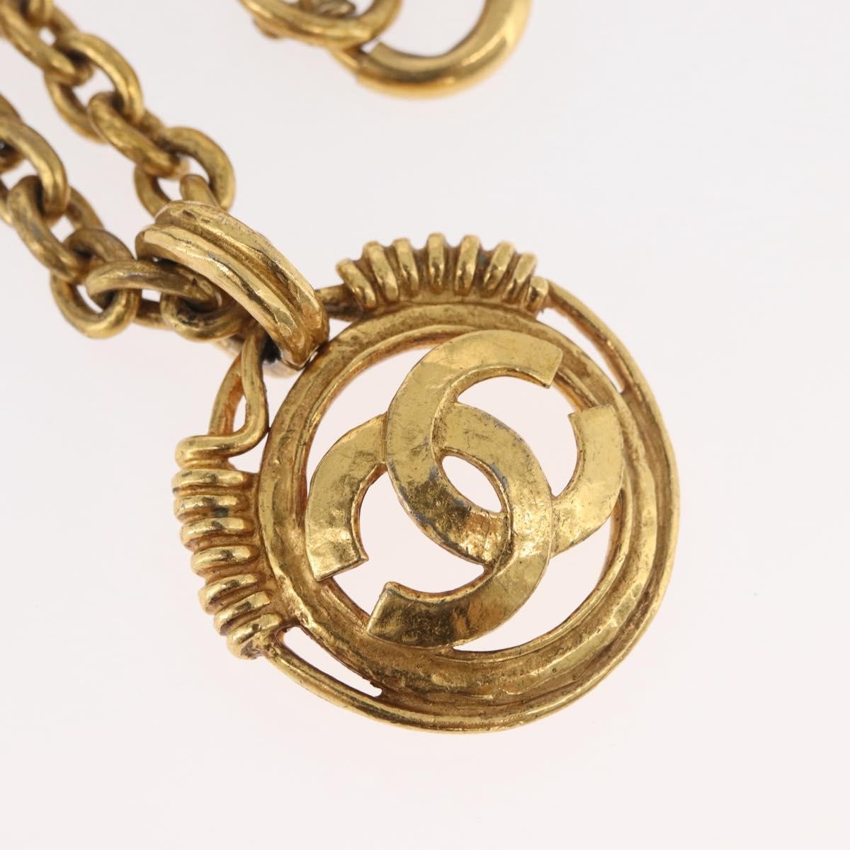 Chanel Cc Pendant Metal Gold Metal Necklace Jewelry (Pre-Owned)