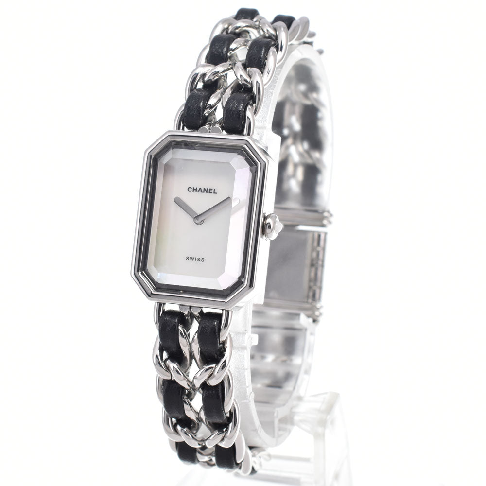 Chanel Premiere Rock Quartz Stainless Steel And Leather With Mother Of Pearl Watch (Pre-Owned)