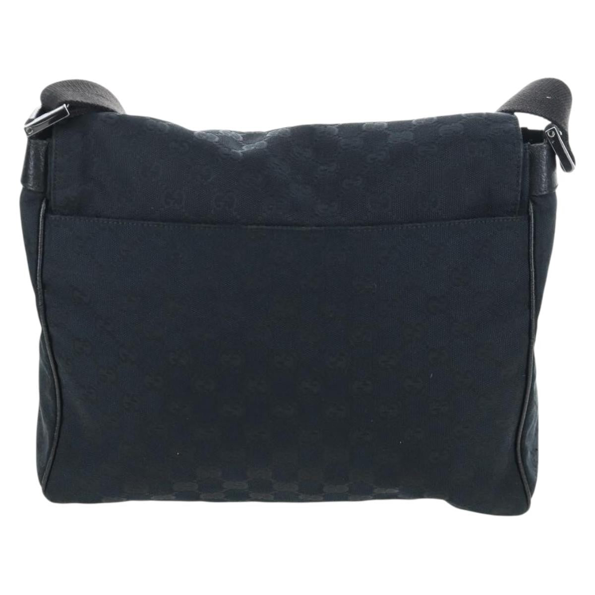 Gucci Shoulder Canvas Black Canvas Shoulder Bag Bag (Pre-Owned)