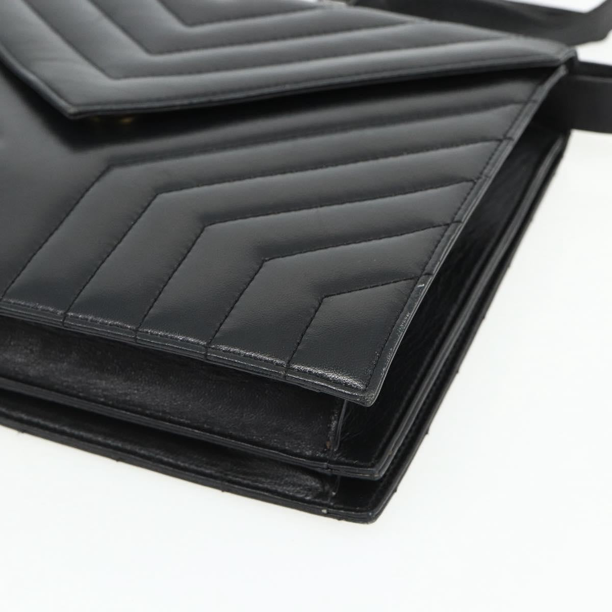Saint Laurent Loulou Nm Matelasse Chevron Leather Black Leather Shoulder Bag Bag (Pre-Owned)