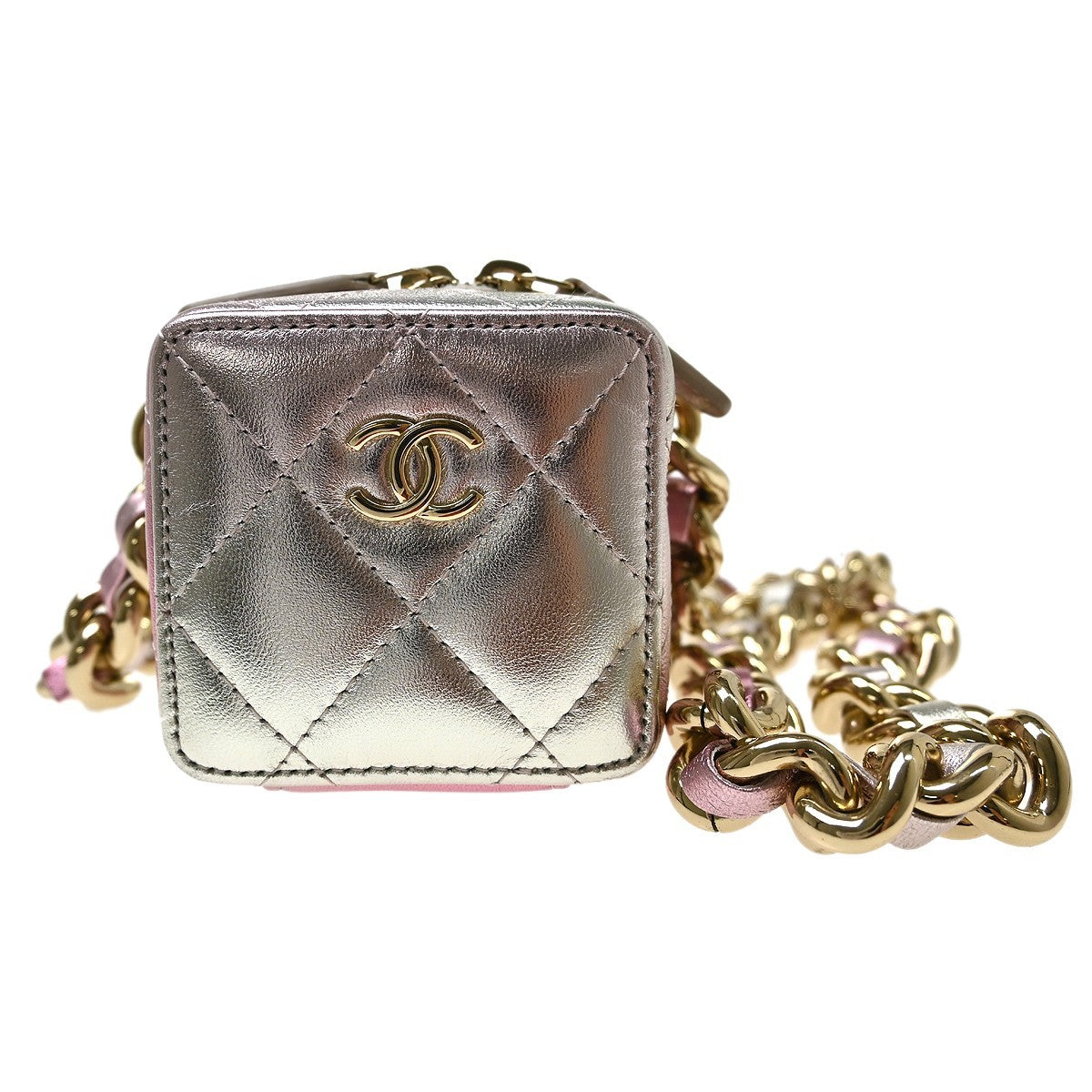 Chanel Like A Wallet Clutch With Chain Quilted Gradient Metallic Lambskin Pink Leather Shoulder Bag Bag (Pre-Owned)