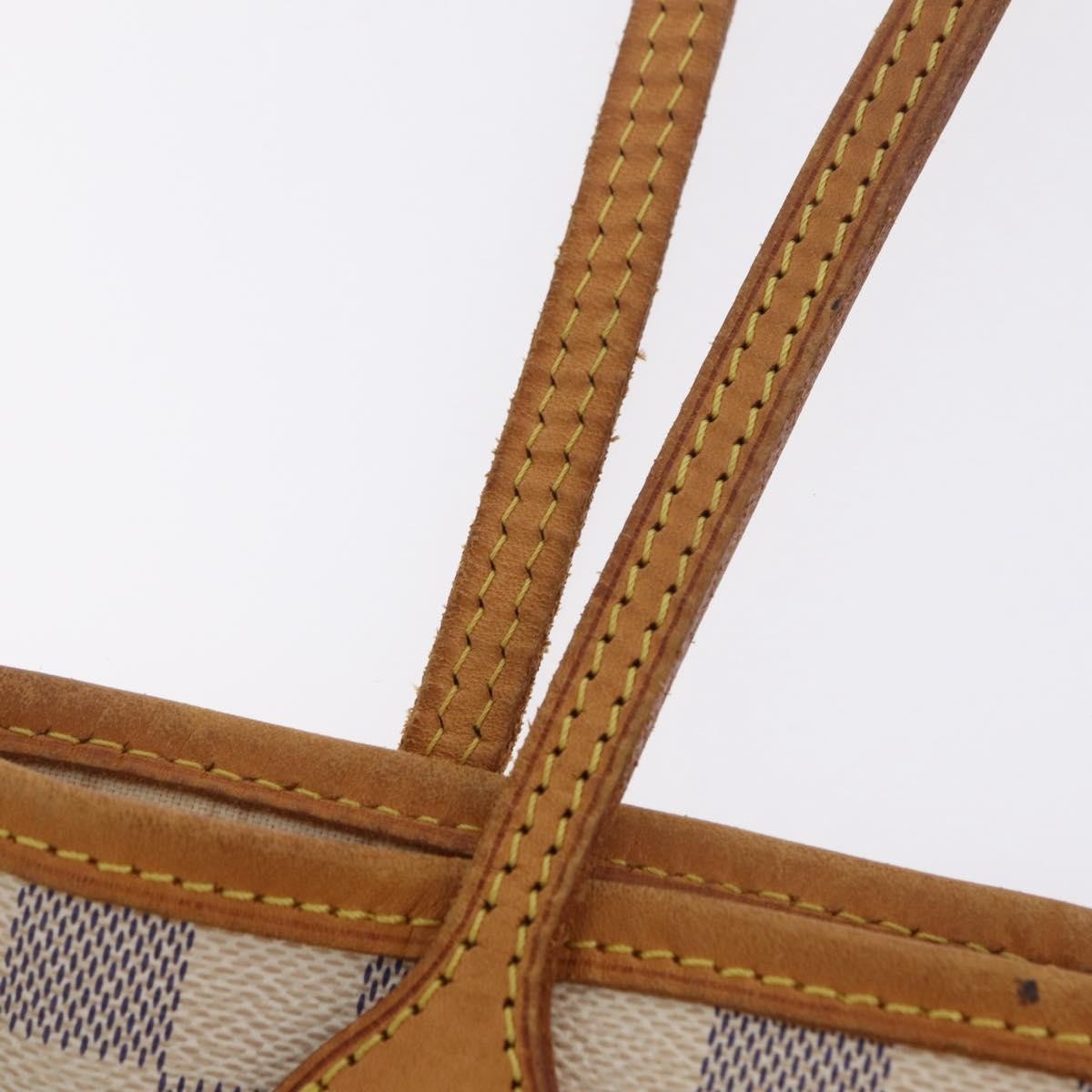 Louis Vuitton Neverfull Damier White Canvas Tote Bag Bag (Pre-Owned)