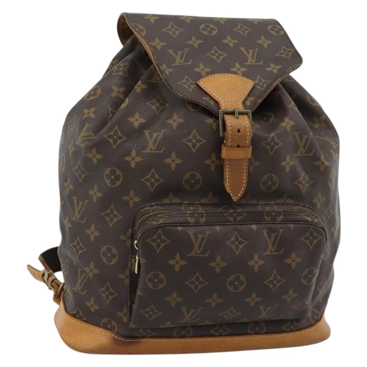Louis Vuitton Vintage Montsouris Monogram Canvas Brown Canvas Backpack Bag (Pre-Owned)