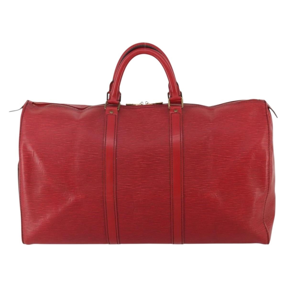 Louis Vuitton Keepall Epi Red Leather Travel Bag Bag (Pre-Owned)