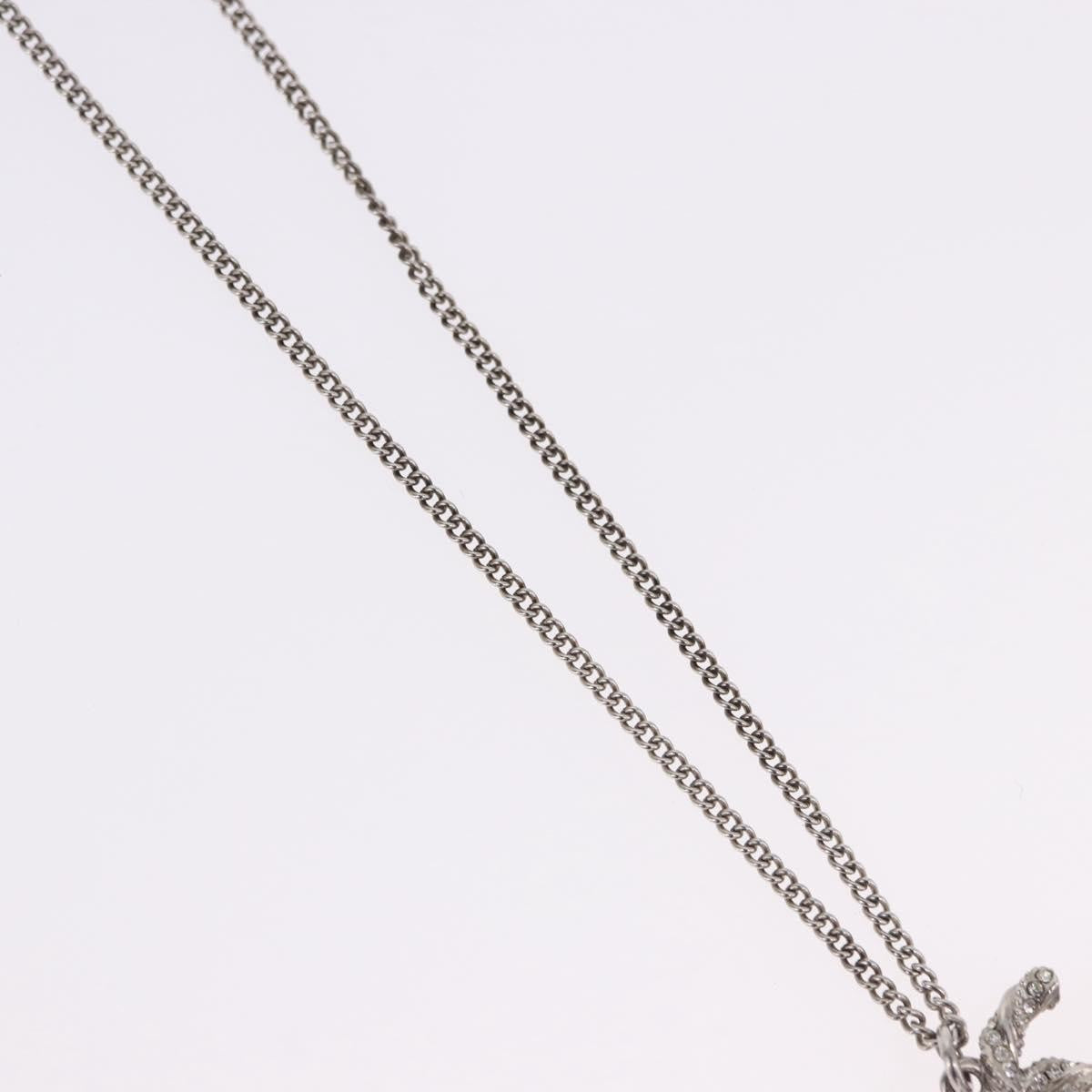 Chanel Cc Pearl Drop Pendant Metal With Faux Pearl Silver Metal Necklace Jewelry (Pre-Owned)