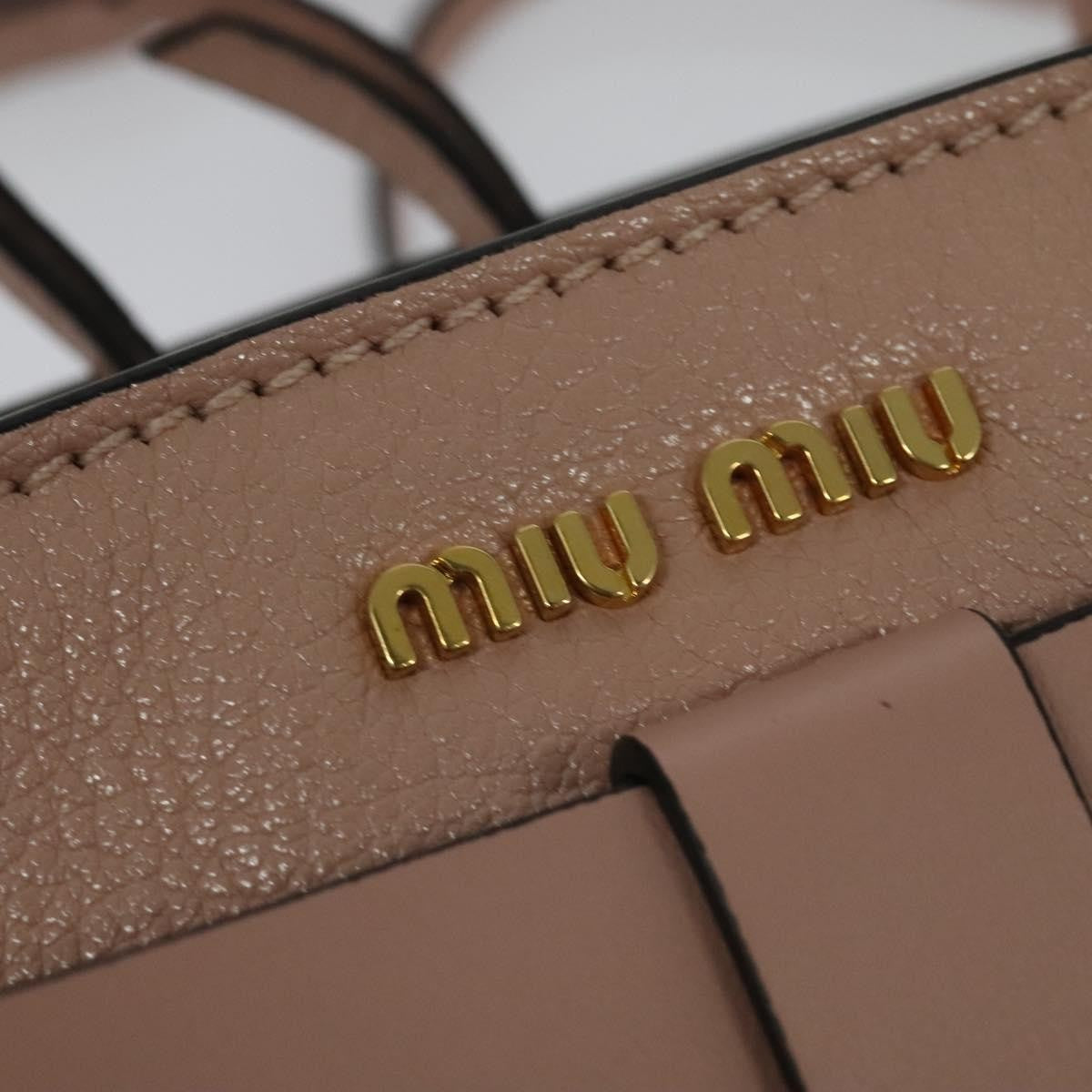 Miu Miu Madras Fiocco Bow Leather Pink Leather Bag (Pre-Owned)
