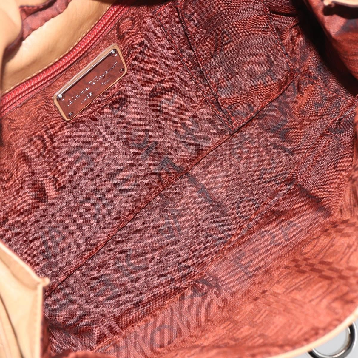 Salvatore Ferragamo Gancini Leather Brown Leather Shoulder Bag Bag (Pre-Owned)