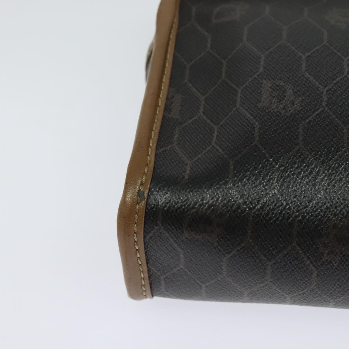 Christian Dior Vintage Honeycomb Zip Canvas And Leather Black Canvas Clutche & Pouche Bag (Pre-Owned)