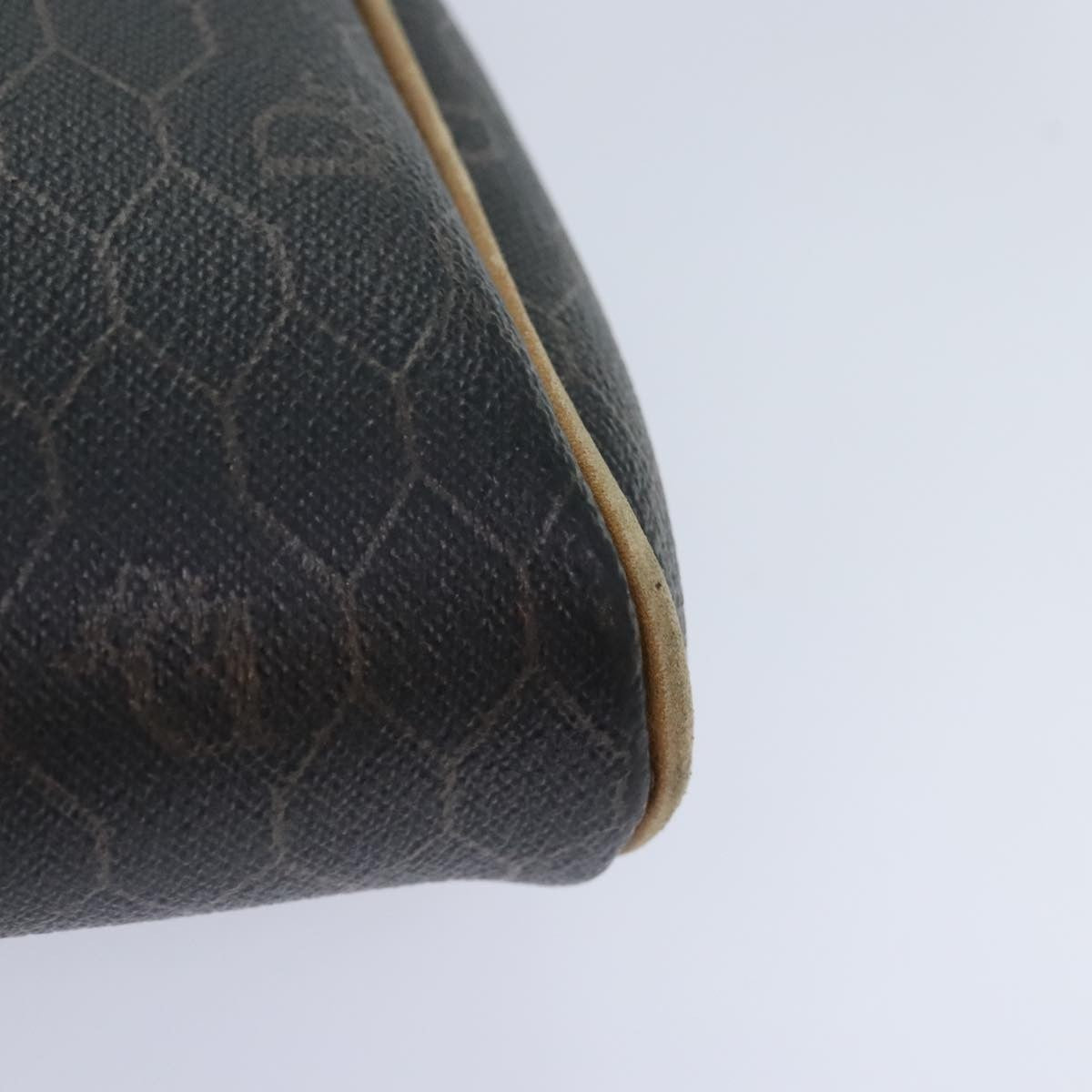 Christian Dior Vintage Honeycomb Zip Canvas And Leather Black Canvas Clutche & Pouche Bag (Pre-Owned)