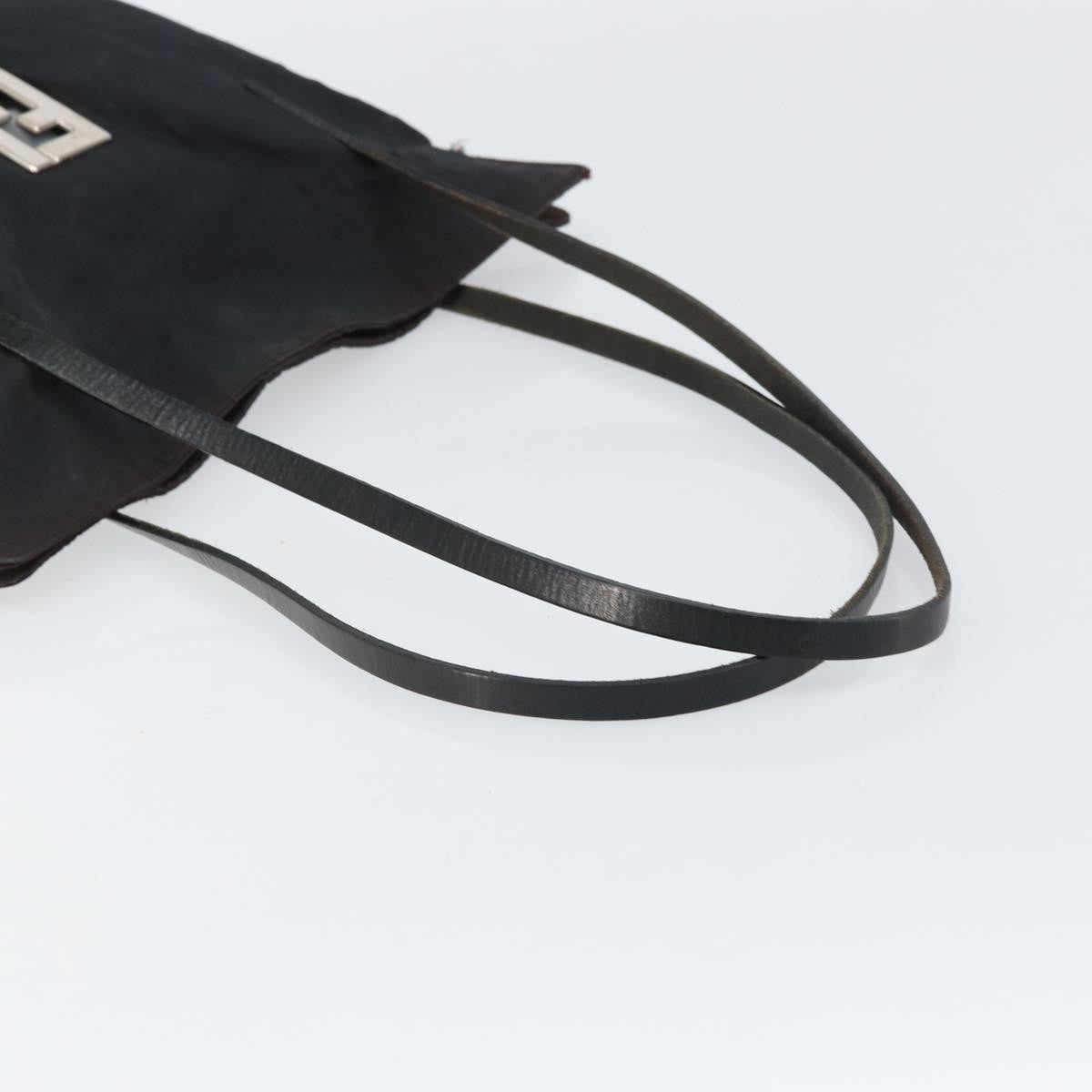 Fendi Zucca Tote Canvas Black Canvas Tote Bag Bag (Pre-Owned)