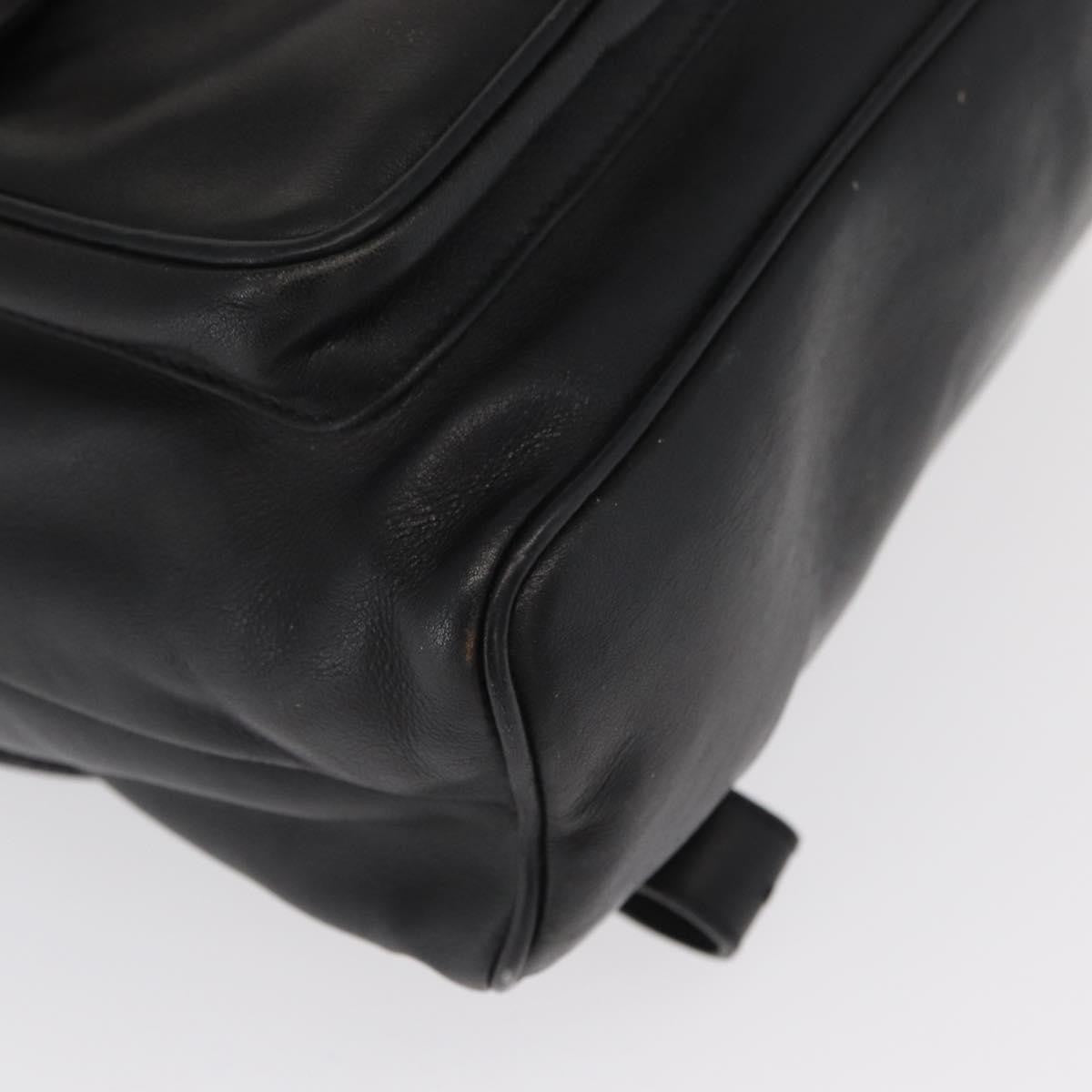 Gucci Vintage Bamboo Leather Black Leather Backpack Bag (Pre-Owned)