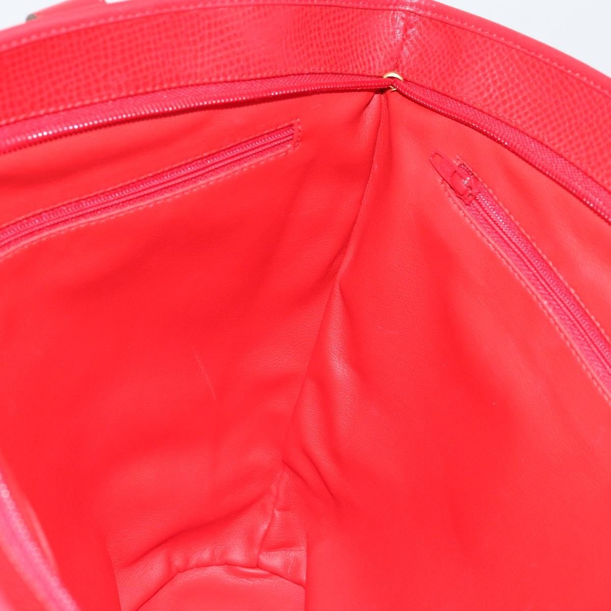 Christian Dior Vintage Tote Leather Red Leather Tote Bag Bag (Pre-Owned)