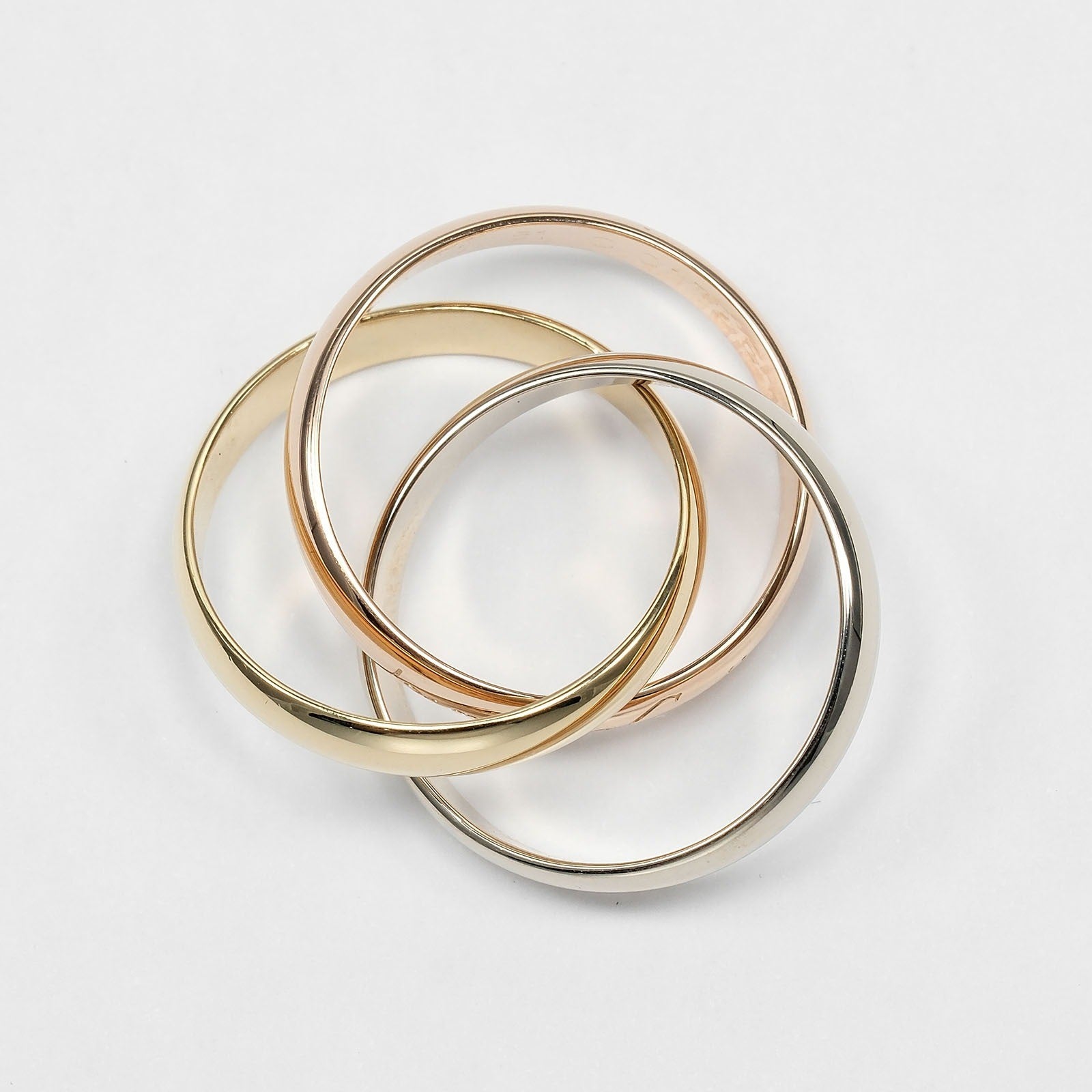 Cartier Trinity 18K Tricolor Gold Gold Yellow_Gold Ring Jewelry (Pre-Owned)