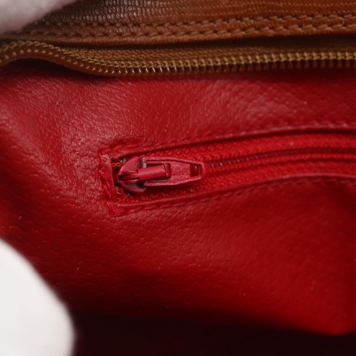 Celine Vintage Circle Logo Leather Brown Leather Shoulder Bag Bag (Pre-Owned)
