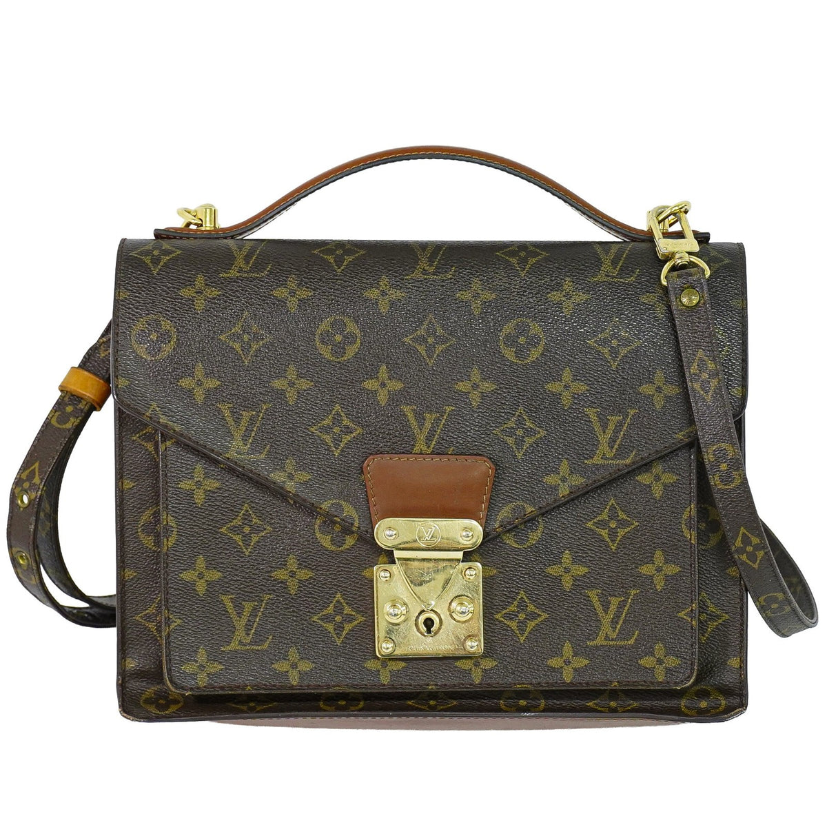 Louis Vuitton Monceau Monogram Canvas Brown Canvas Handbag (Pre-Owned)