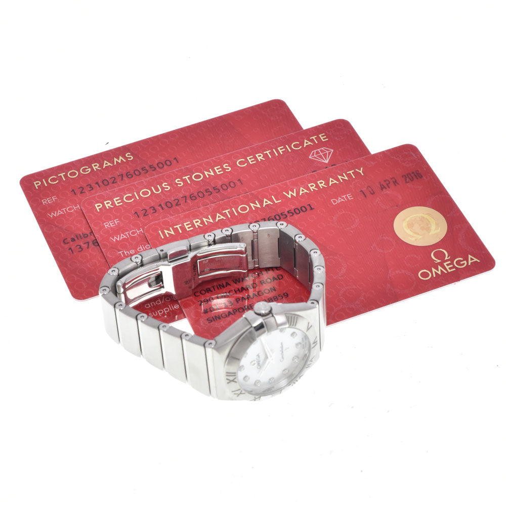 Omega Constellation Quartz Stainless Steel With Diamond Markers And Mother Of Pearl Watch (Pre-Owned)