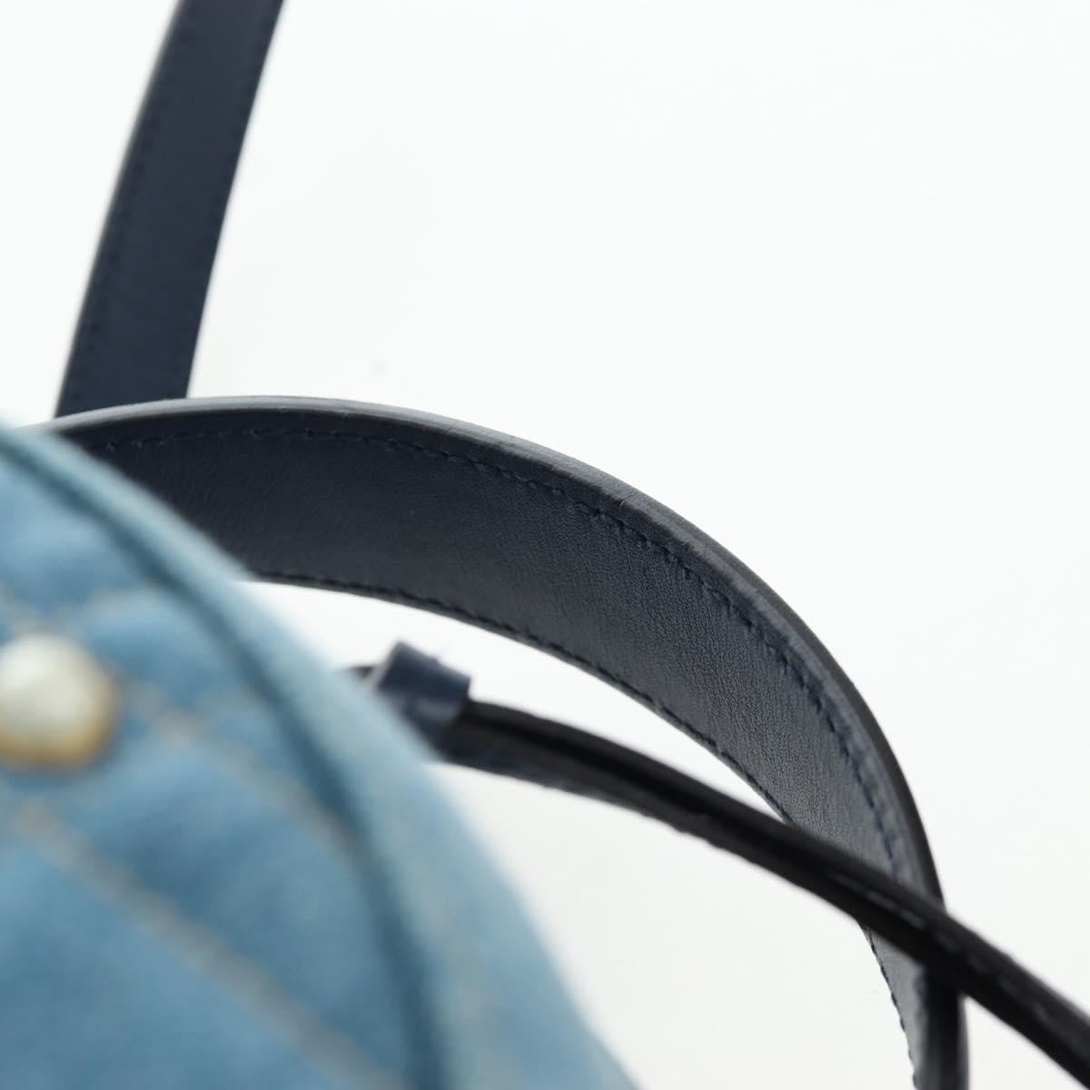 Gucci Pearly Gg Marmont Embellished Matelasse Denim Blue Denim_Jeans Backpack Bag (Pre-Owned)