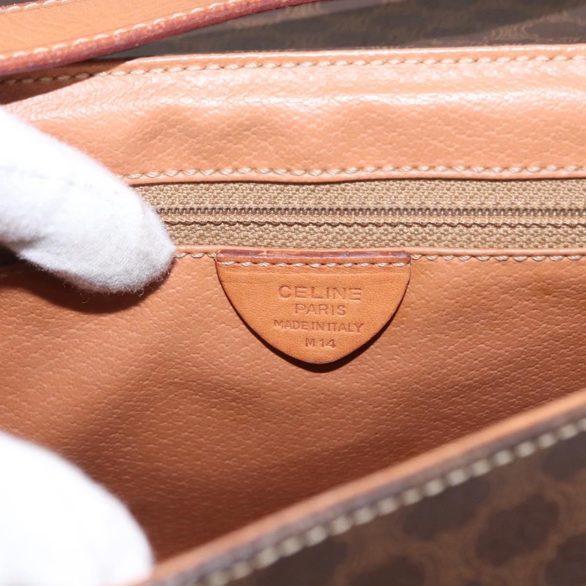 Celine Vintage Macadam Canvas Brown Canvas Shoulder Bag Bag (Pre-Owned)