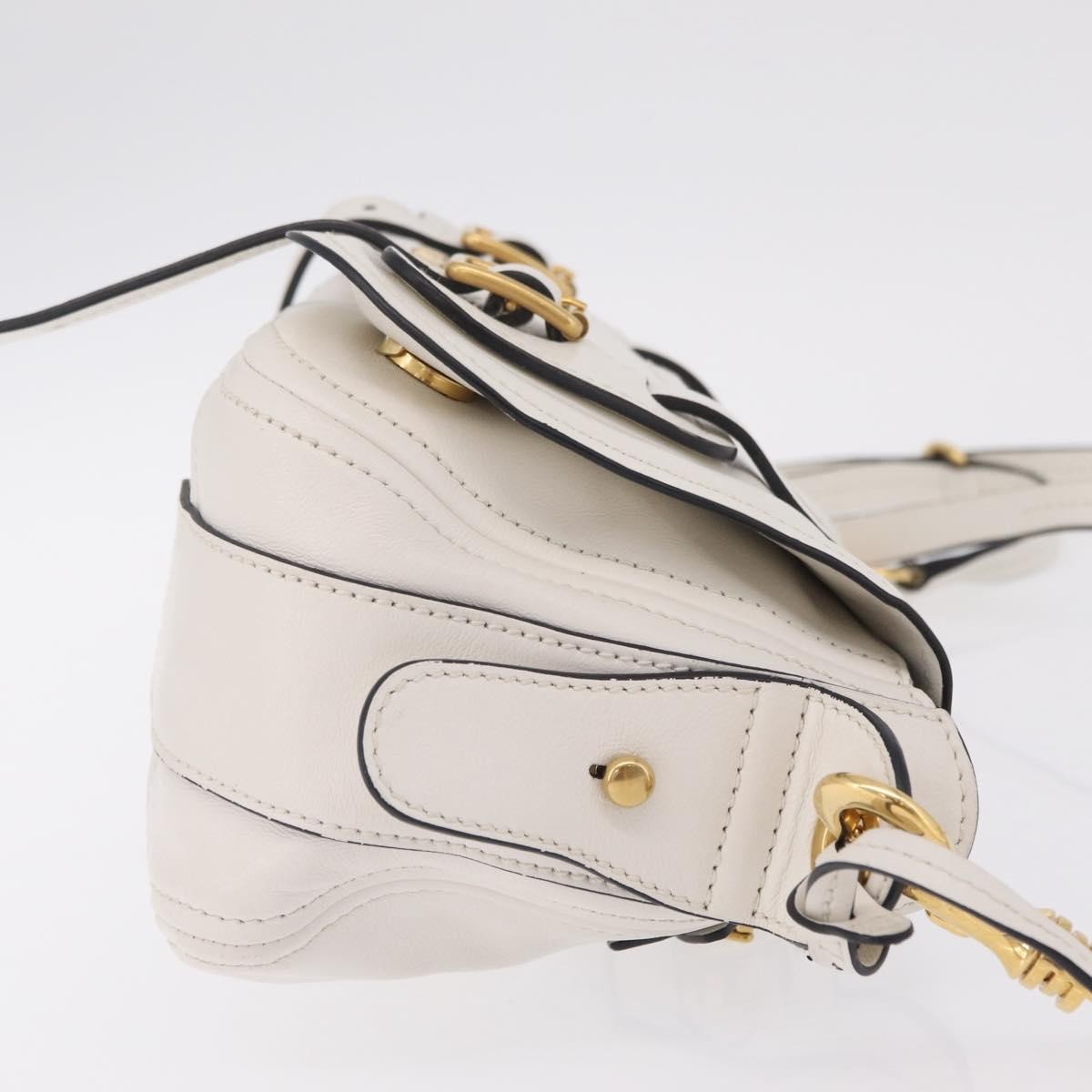 Miu Miu Grace Lux Leather White Leather Shoulder Bag Bag (Pre-Owned)