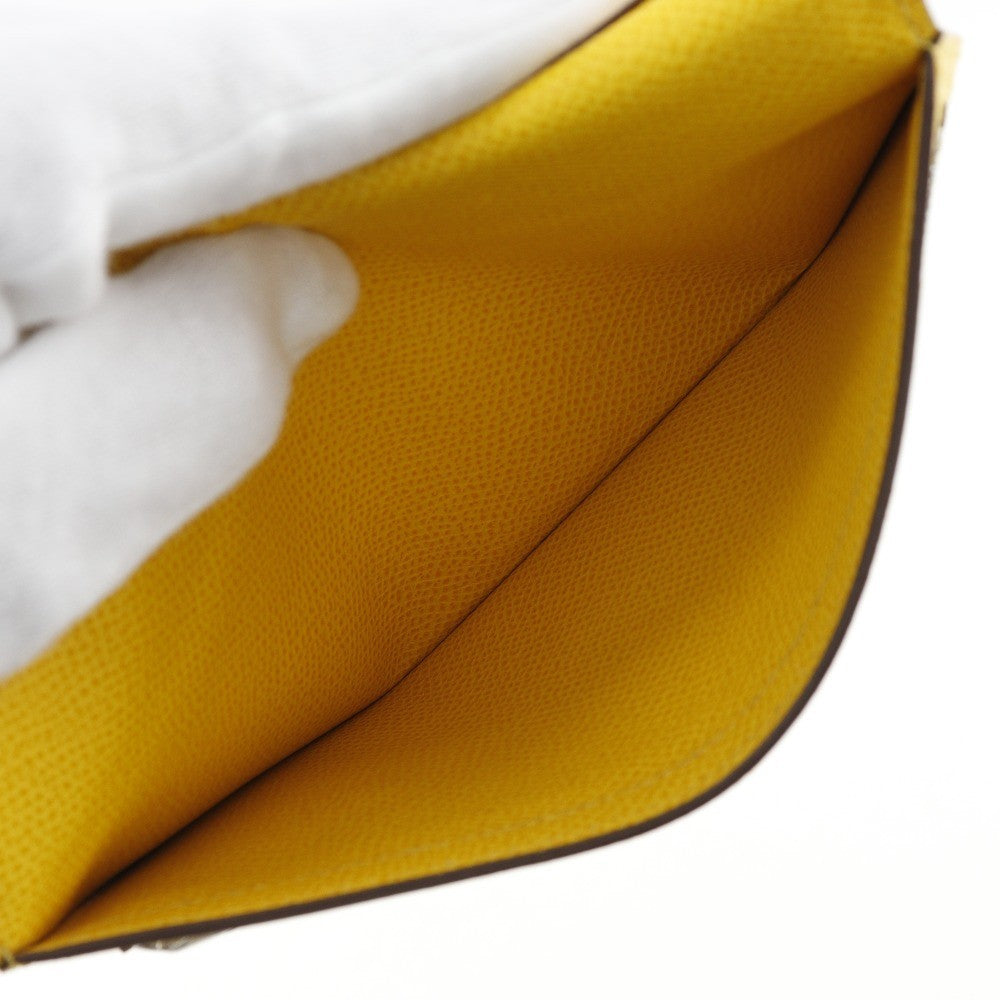 Hermes Bearn Epsom Yellow Leather Wallets Accessory (Pre-Owned)