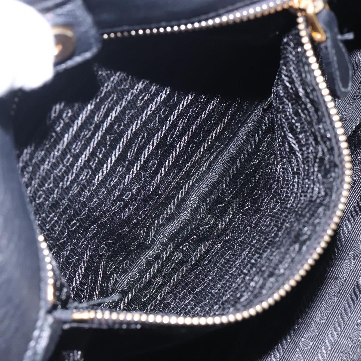 Prada Bow Tote Leather Black Leather Tote Bag Bag (Pre-Owned)