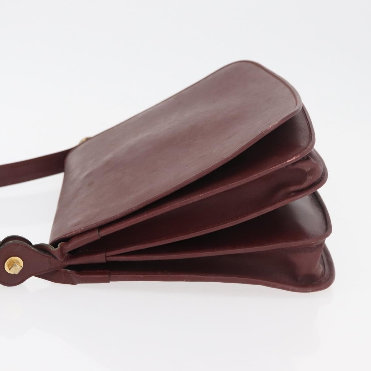 Cartier Must De Cartier Leather Burgundy Leather Shoulder Bag Bag (Pre-Owned)