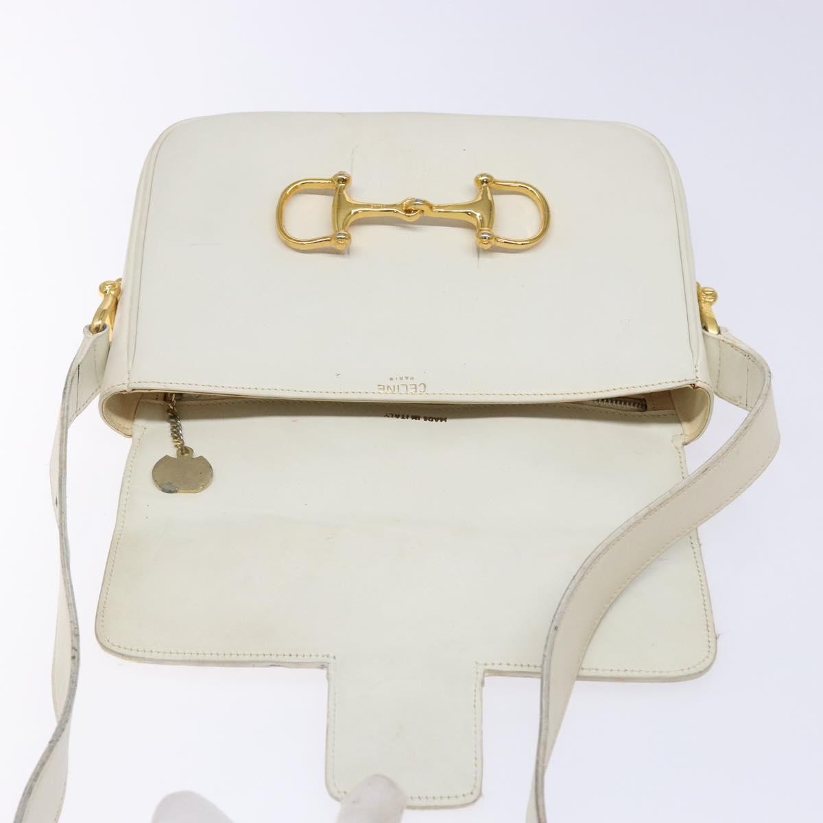 Celine Shoulder Leather White Leather Shoulder Bag Bag (Pre-Owned)