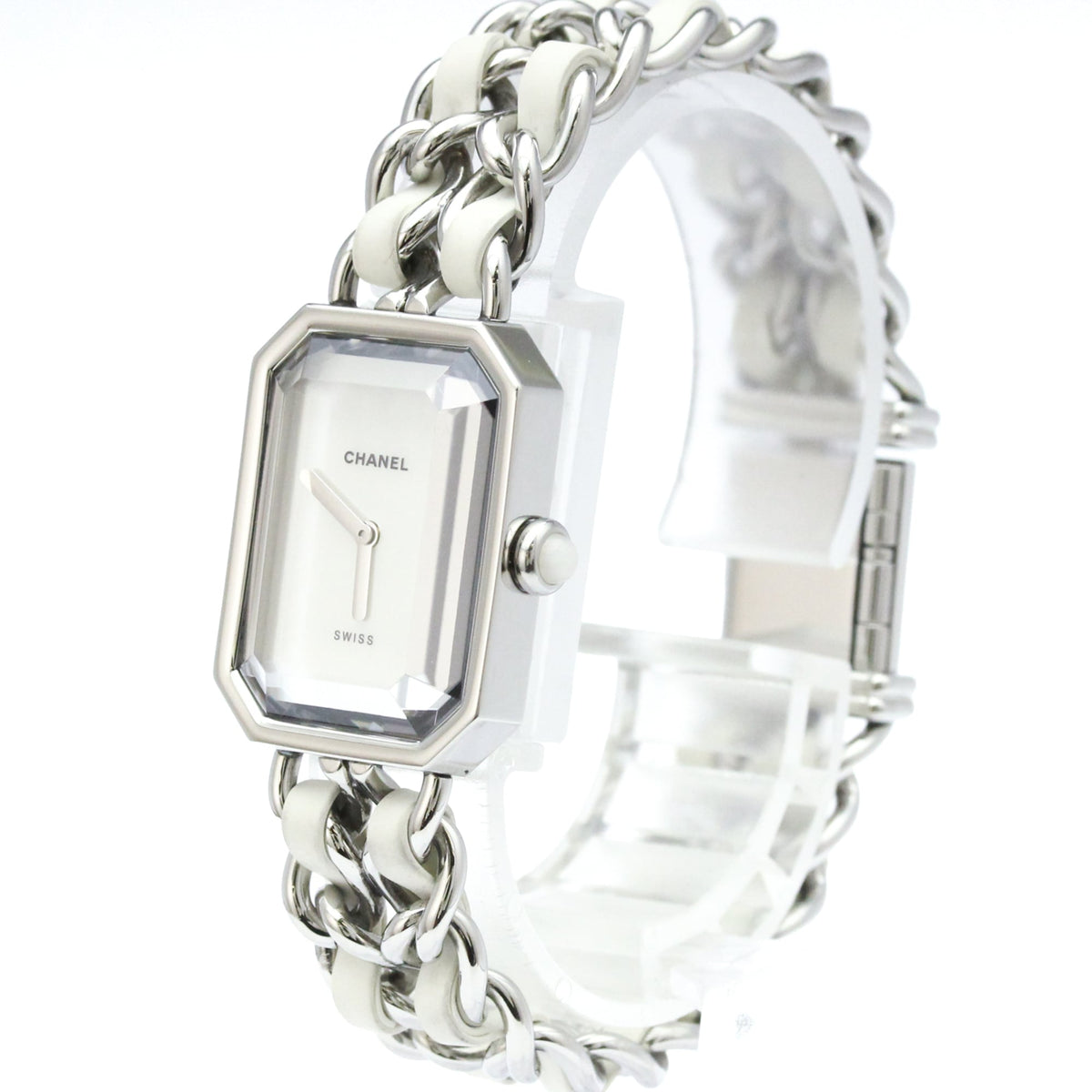 Chanel Premiere Rock Quartz Stainless Steel And Leather With Mother Of Pearl Watch (Pre-Owned)